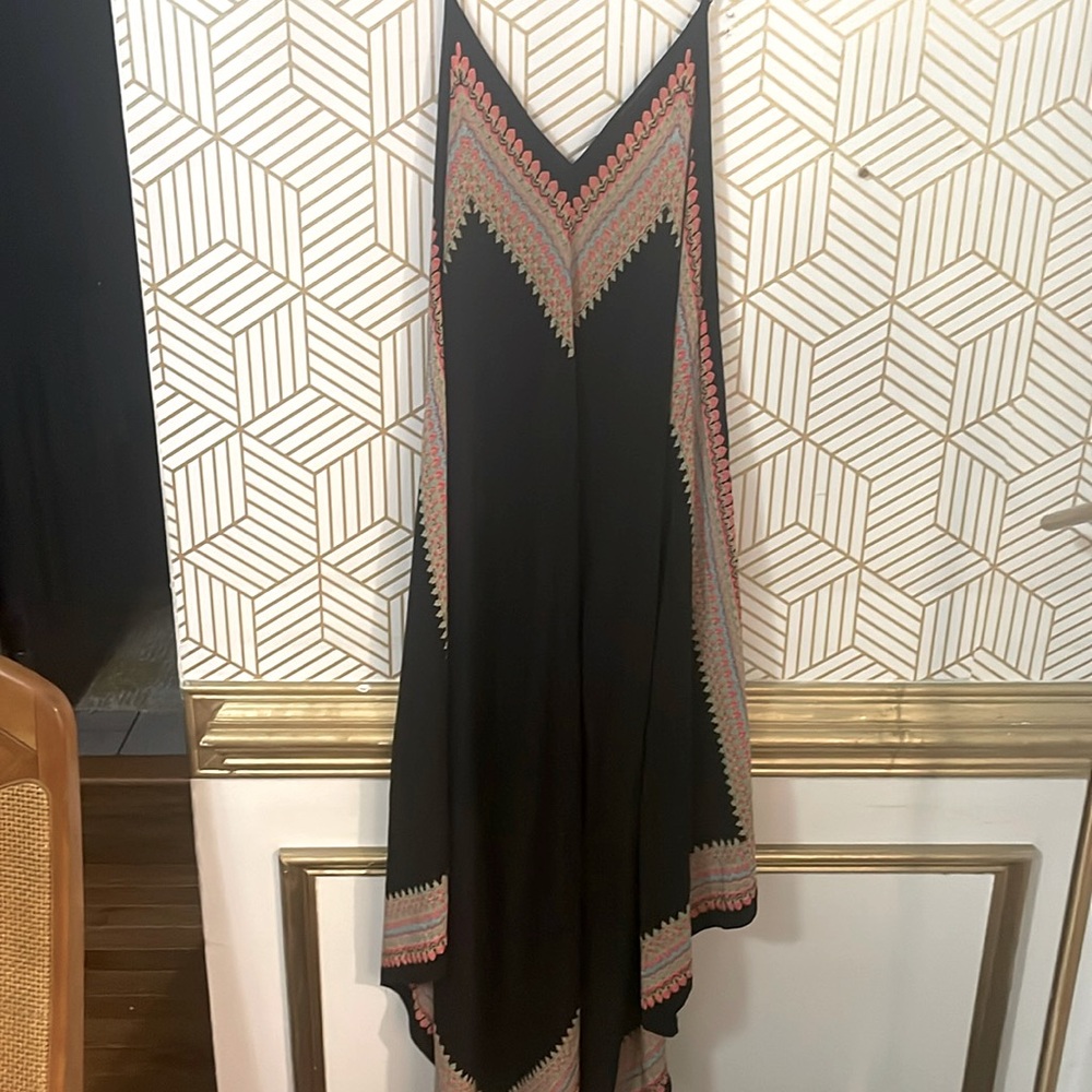 Anthropologie Vanessa Virginia Estrella Silk Dress Printed Handkercheif Size M/L